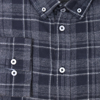 Plus Size Sonny Check L/S Shirt Navy