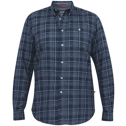 Plus Size Sonny Check L/S Shirt Navy