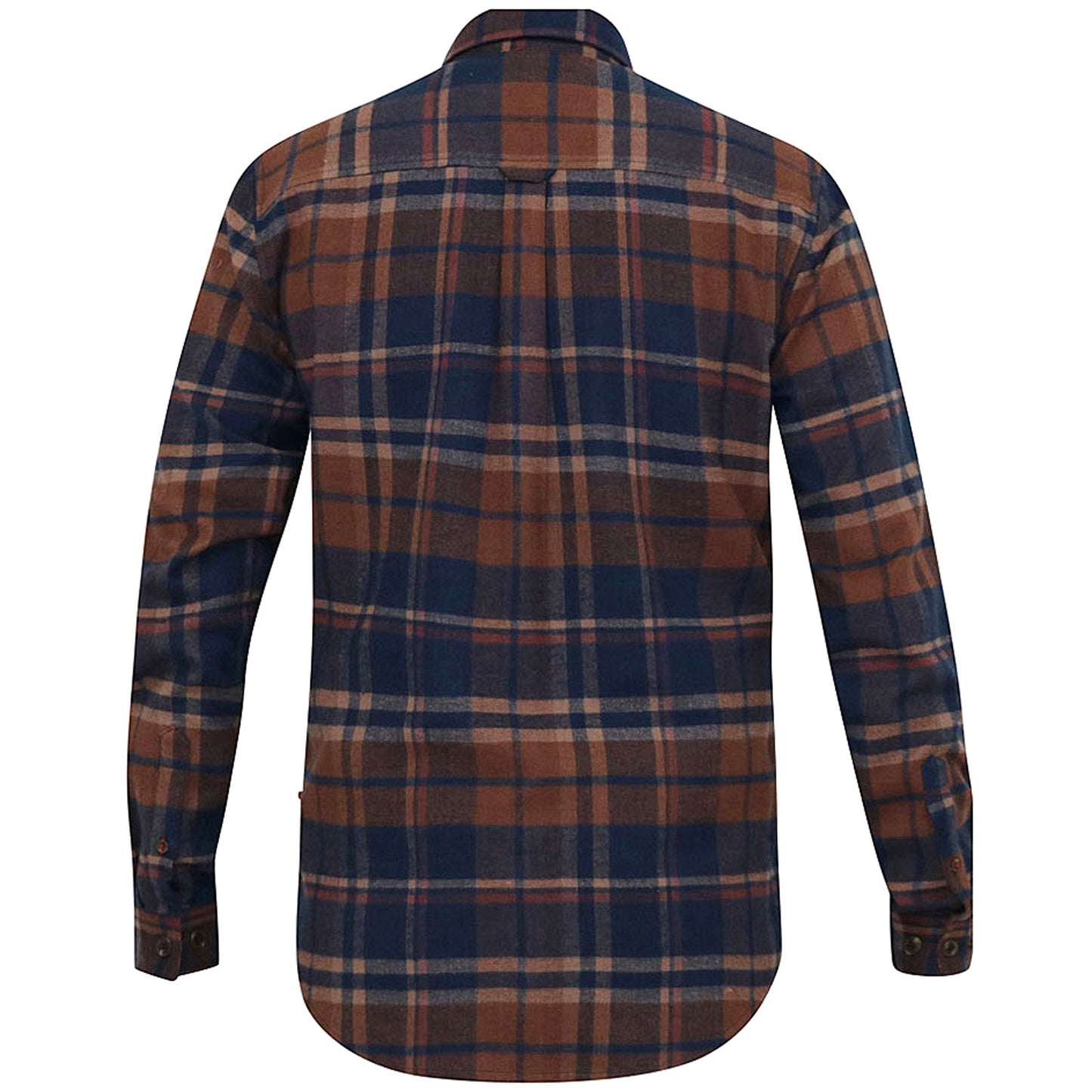 Plus Size Sherlock Check L/S Overshirt Navy/Tan