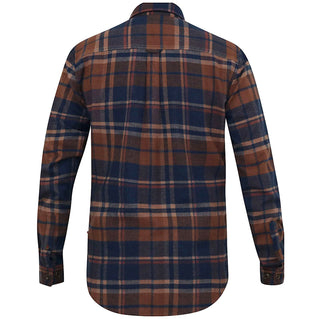 D555 Plus Size Sherlock Check L/S Overshirt Navy/Tan