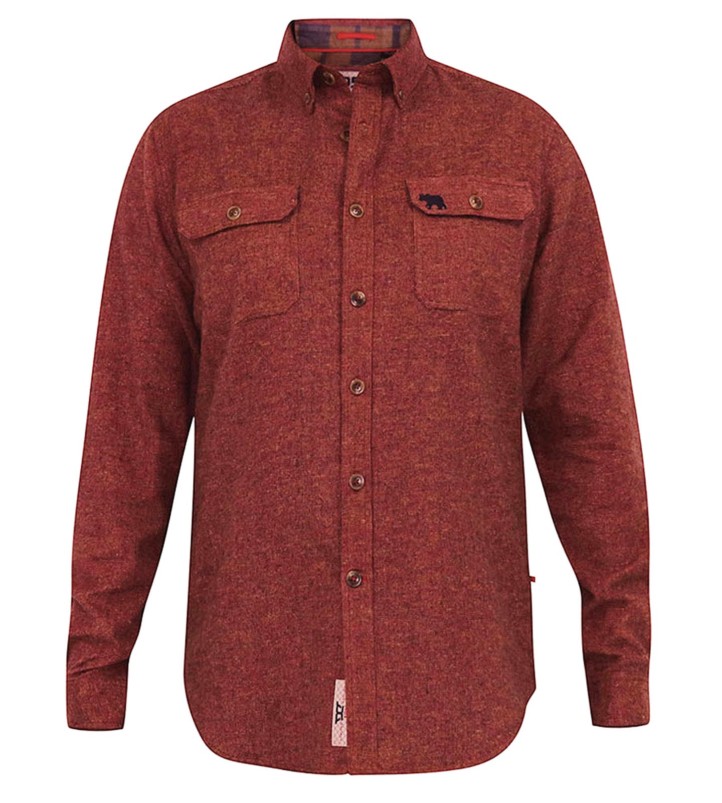 D555 Plus Size Tobias Textured L/S Overshirt Rust