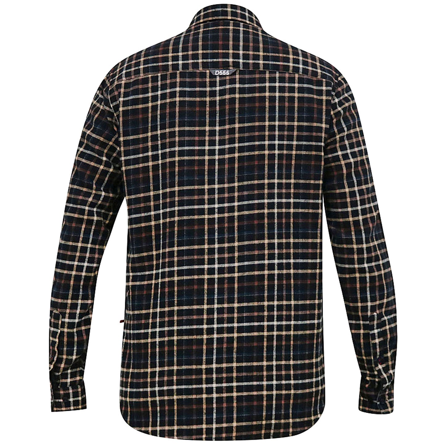 D555 Plus Size Destin Check L/S Shirt Black/Tan