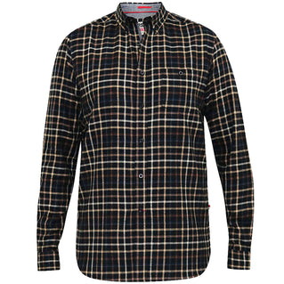 D555 Plus Size Destin Check L/S Shirt Black/Tan