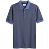 Plus Size Stafford Jacquard Polo Steel Blue