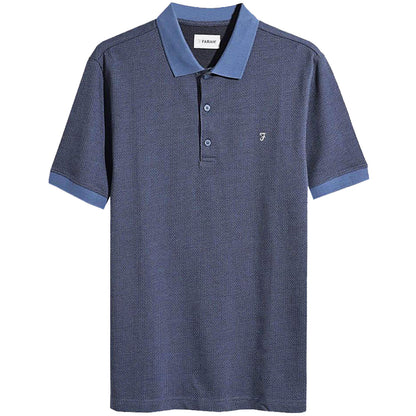 Plus Size Stafford Jacquard Polo Steel Blue