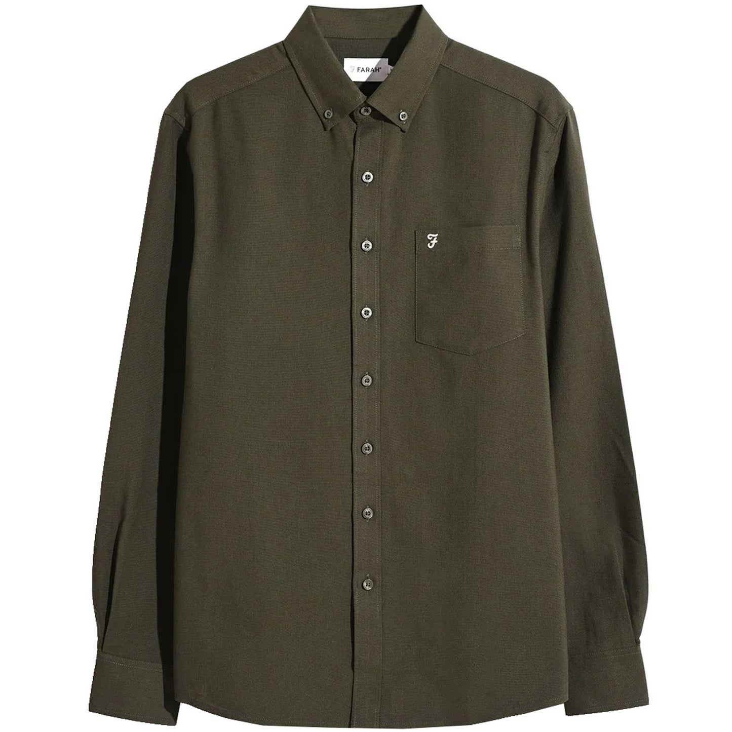 Plus Size Wilkins Plain Pocket L/S Shirt Dark Olive