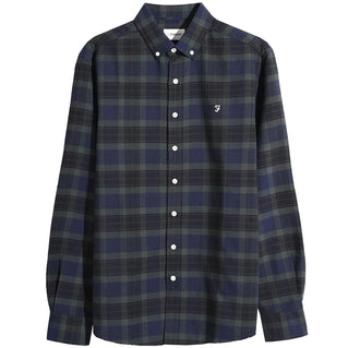 Farah Plus Size Foster Check L/S Shirt Pine