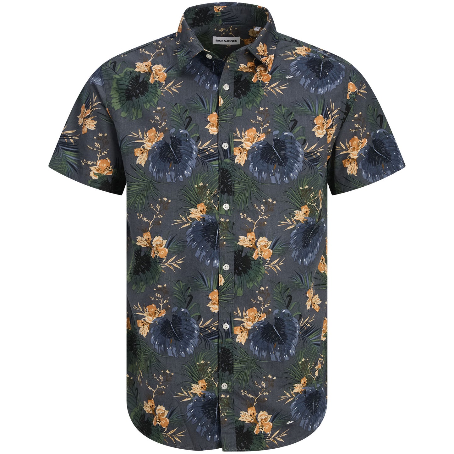 Jack & Jones Plus Size Hawaii Aop Short Sleeve Shirt Castlerock