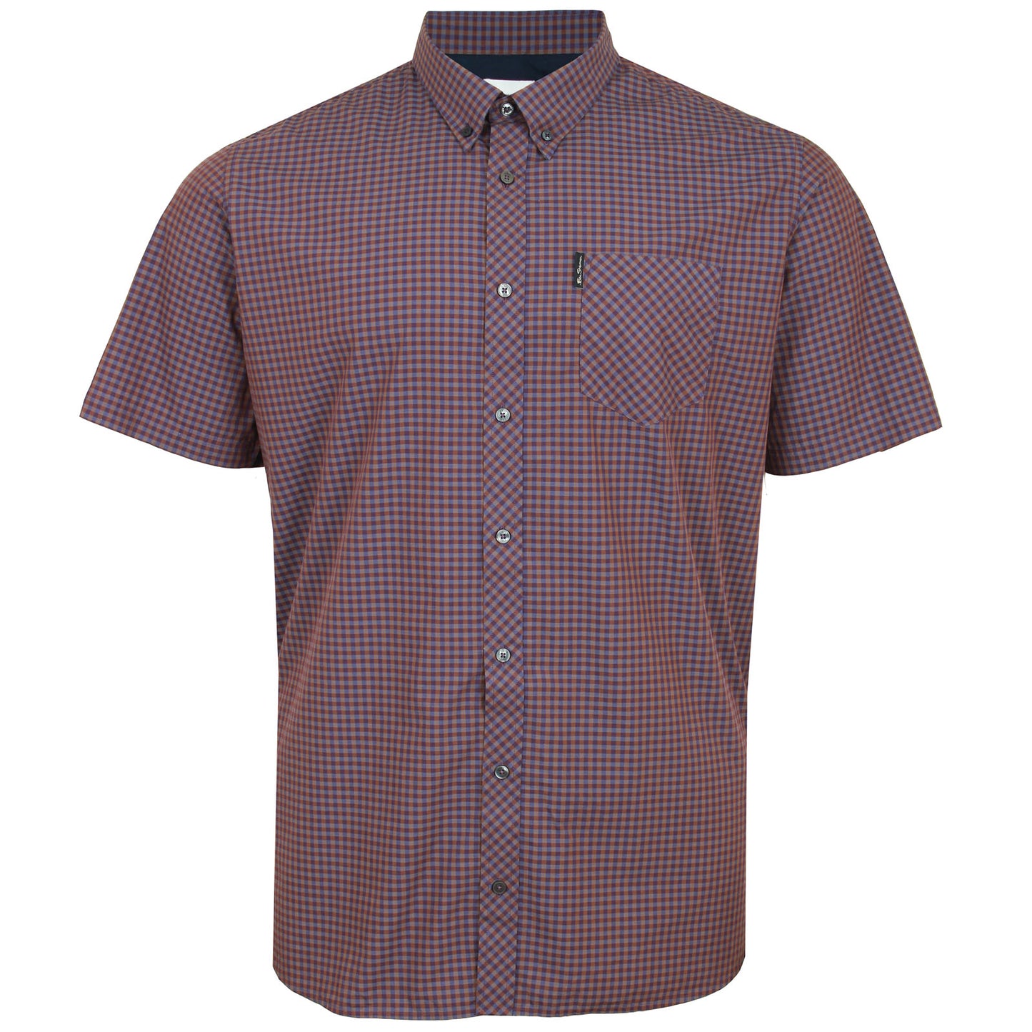 Ben Sherman Plus Size 59142 Signature Gingham Check S/S Shirt Ginger