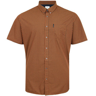 Ben Sherman Plus Size 59142 Signature Gingham Check S/S Shirt Mustard