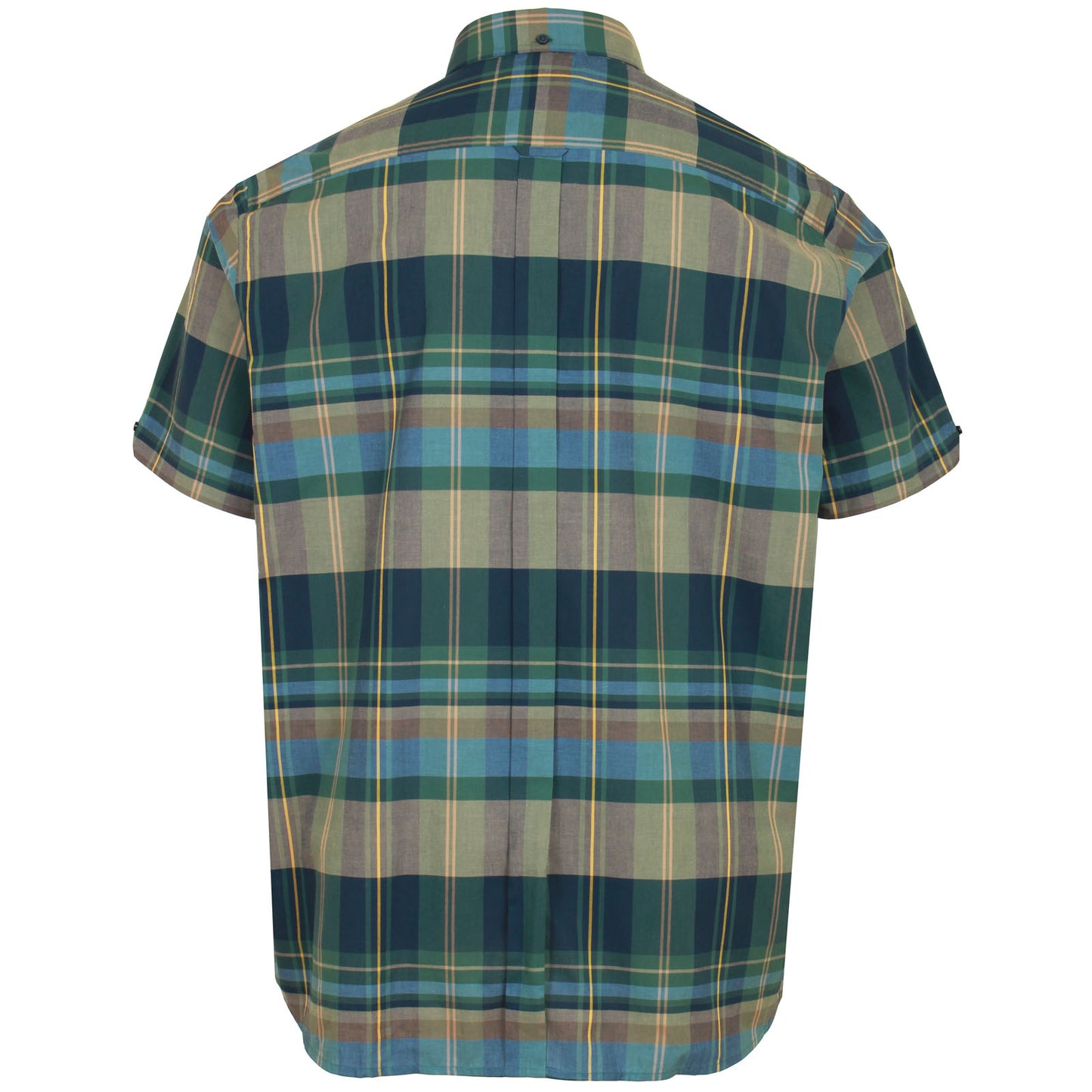 Ben Sherman Plus Size 74137 Tartan Check S/S Shirt Fraser Green