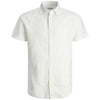 Plus Size Linen Blend S/S Shirt White