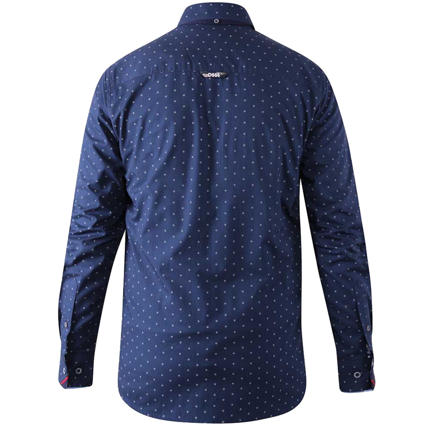 D555 Tall Fit Chilton Micro Aop L/S Shirt Navy (Tall Fit)