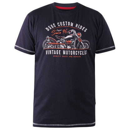 D555 Tall Chestnut 'Custom Rides' T-Shirt Navy (Tall Fit)