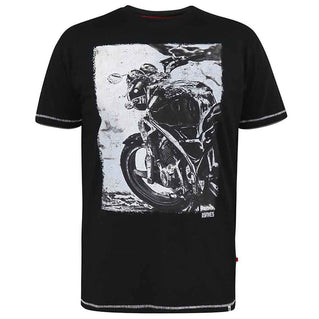 D555 Tall Fit Pinewood 'Bike Photo' T-Shirt Black (Tall Fit)