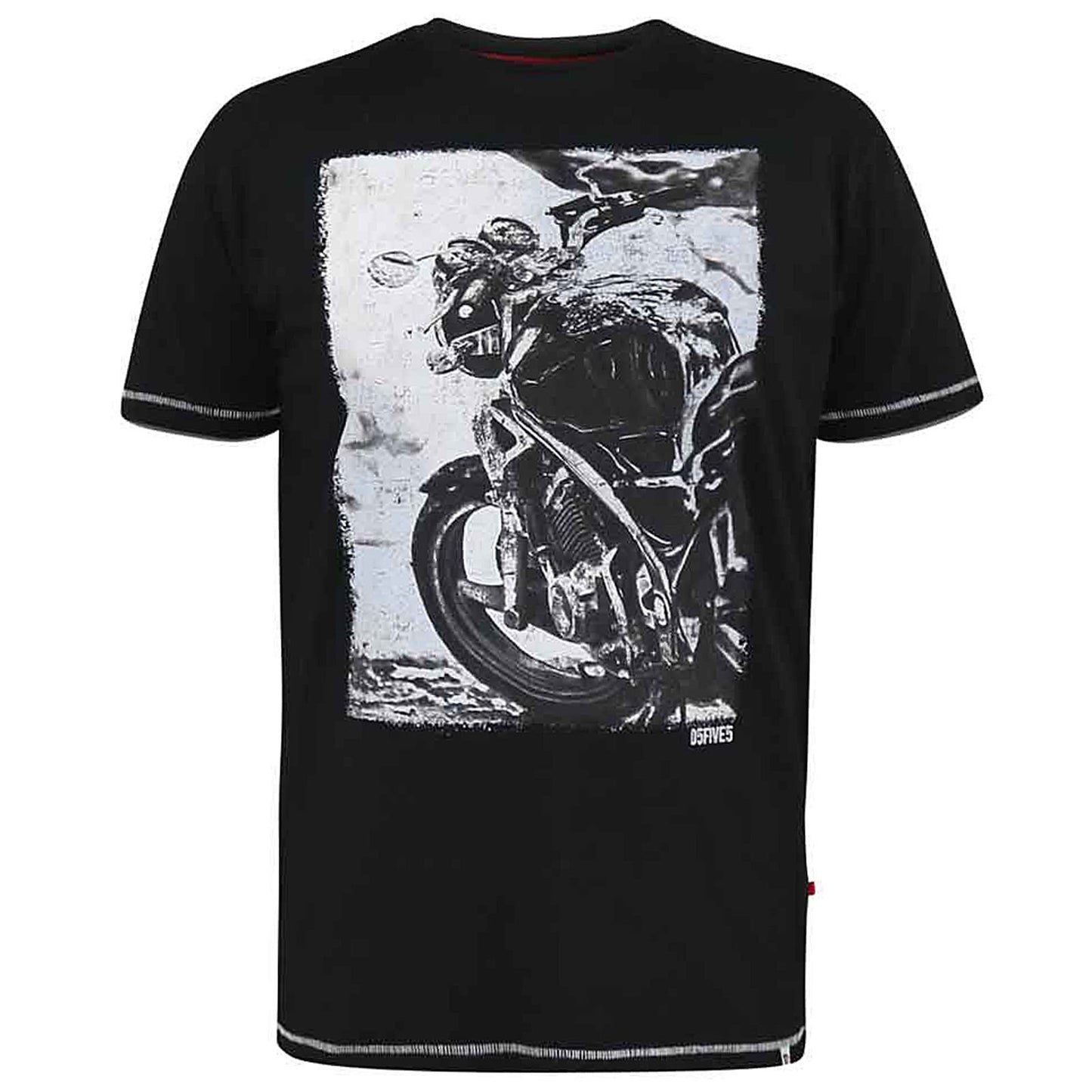 D555 Tall Pinewood 'Bike Photo' T-Shirt Black (Tall Fit)