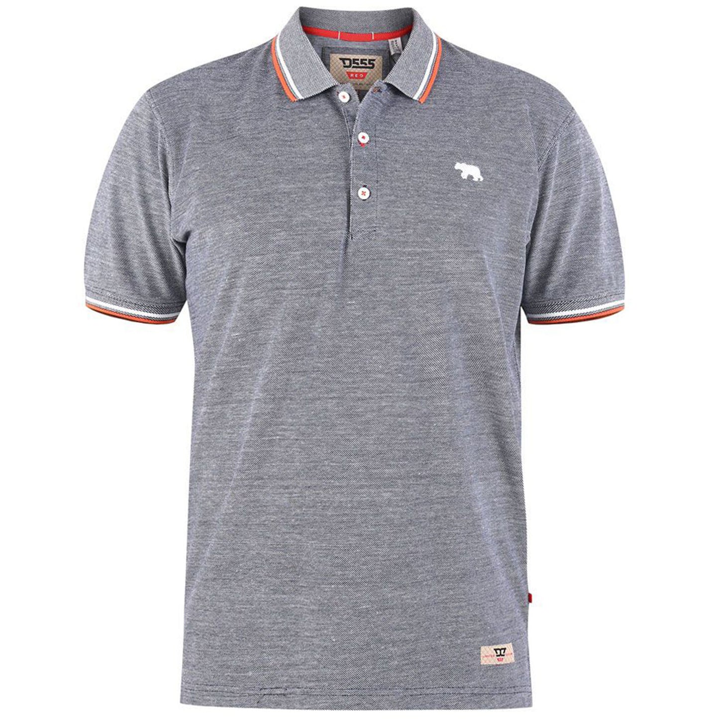 D555 Tall Wilcot Twin Tipped Polo Grey Marl (Tall Fit)