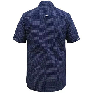 D555 Tall Telford Micro Aop S/S Shirt Navy (Tall Fit)