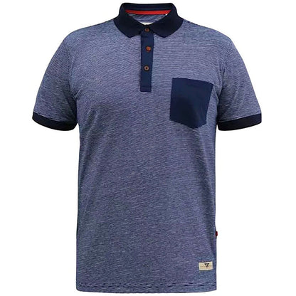 Tall Oxley Fine Stripe Jersey Polo Navy (Tall Fit)