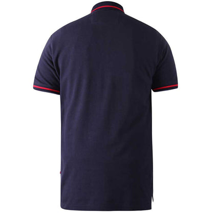 D555 Tall Fit Sloane Tipped Polo Navy (Tall Fit)