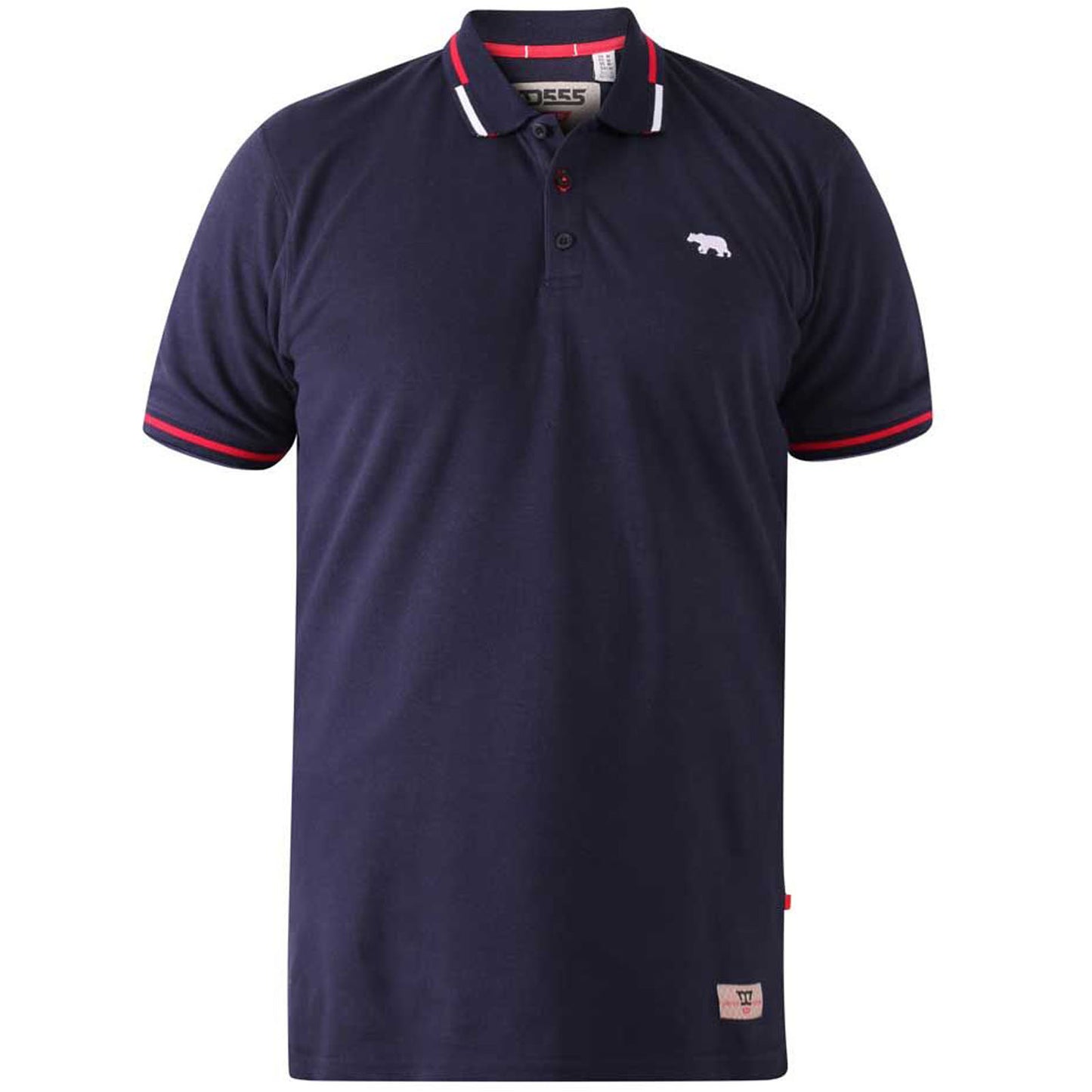 D555 Tall Fit Sloane Tipped Polo Navy (Tall Fit)