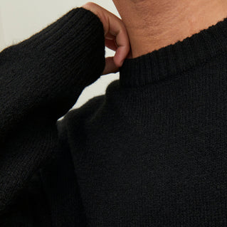 Jack & Jones Plus Size Ollie Crew Neck Knitwear Black