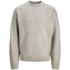 Jack & Jones Plus Size Ollie Crew Neck Knitwear Light Grey Melange