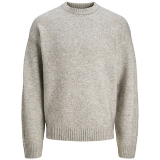 Jack & Jones Plus Size Ollie Crew Neck Knitwear Light Grey Melange