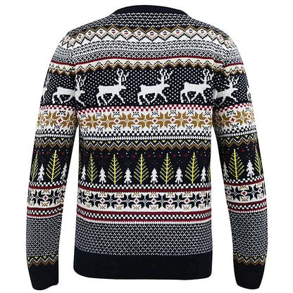 D555 Plus Size Vixen Reindeer Xmas Knitwear Navy