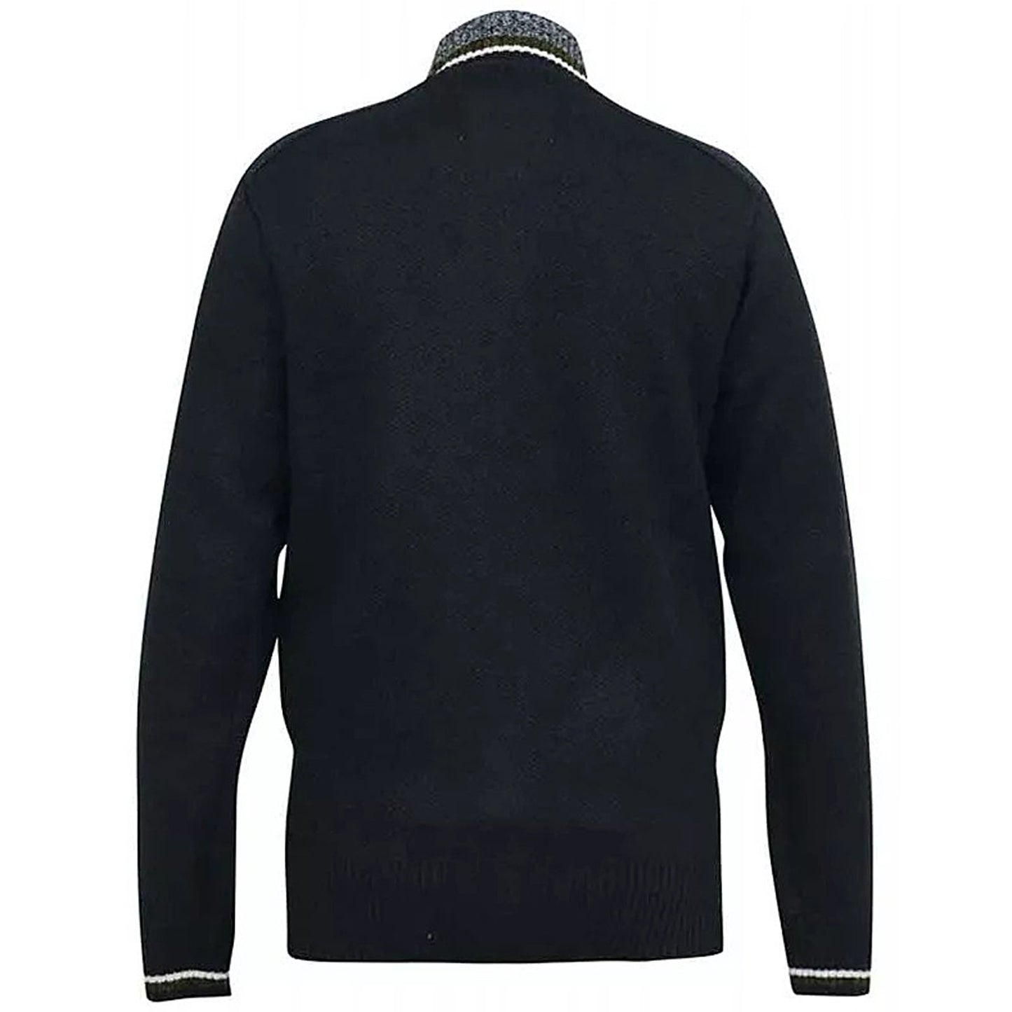 D555 Plus Size Salvatore Plain Zip Knitwear Navy