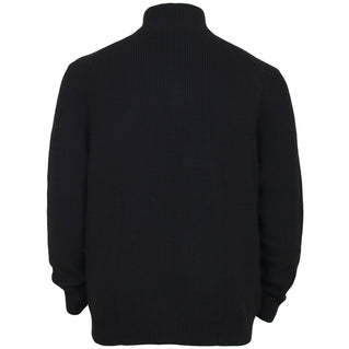 Lyle & Scott Plus Size Kn1712 Ribbed Quarter Zip Jumper Jet Black