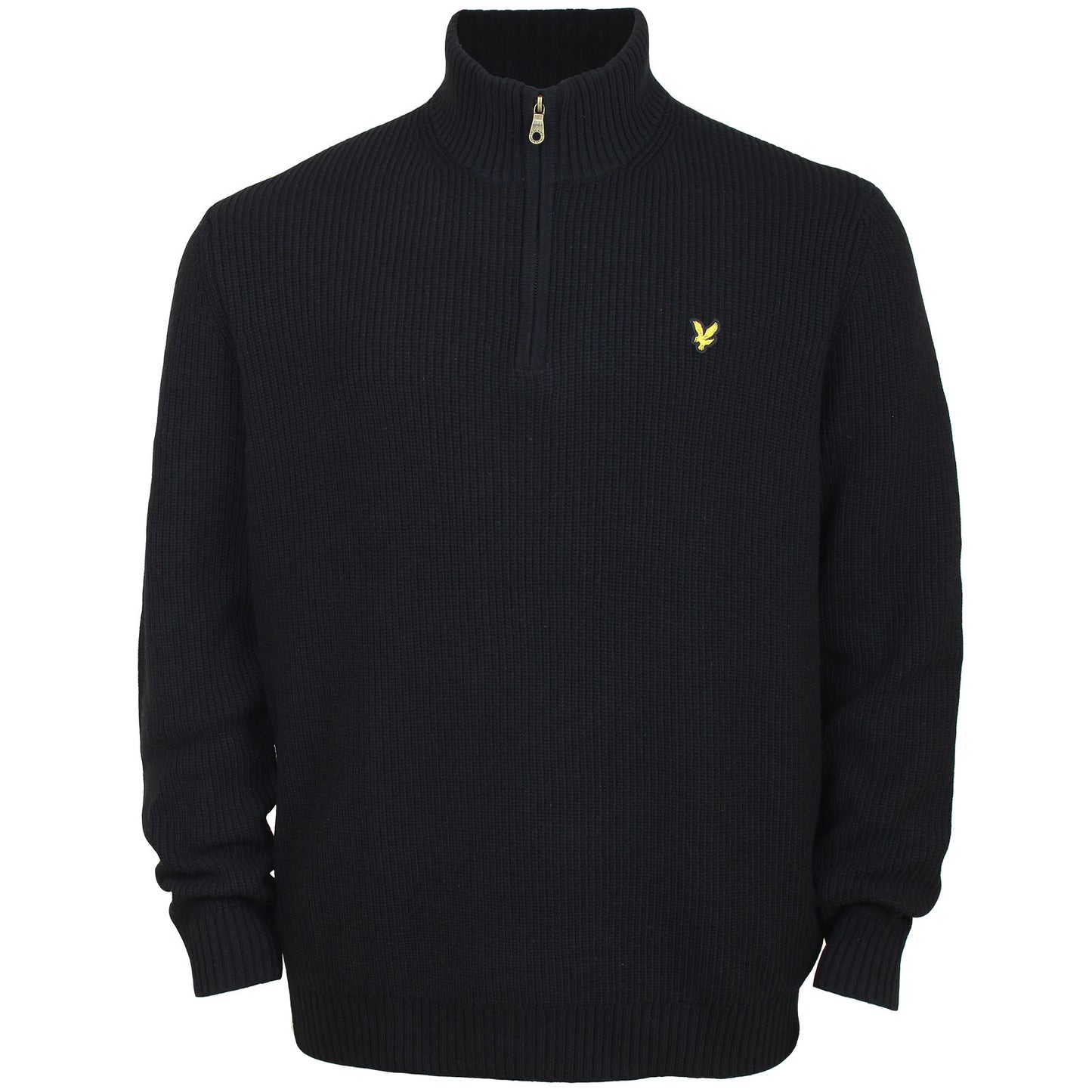 Lyle & Scott Plus Size Kn1712 Ribbed Quarter Zip Jumper Jet Black