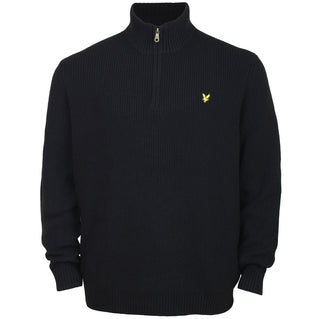 Lyle & Scott Plus Size Kn1712 Ribbed Quarter Zip Jumper Jet Black