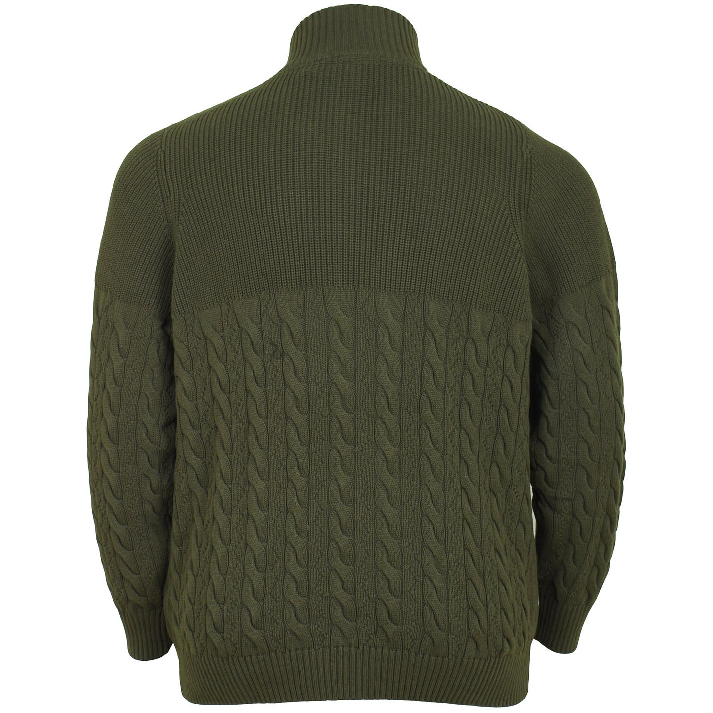 Lyle & Scott Plus Size Kn1902 Cable Knit 1/4 Zip Jumper Olive