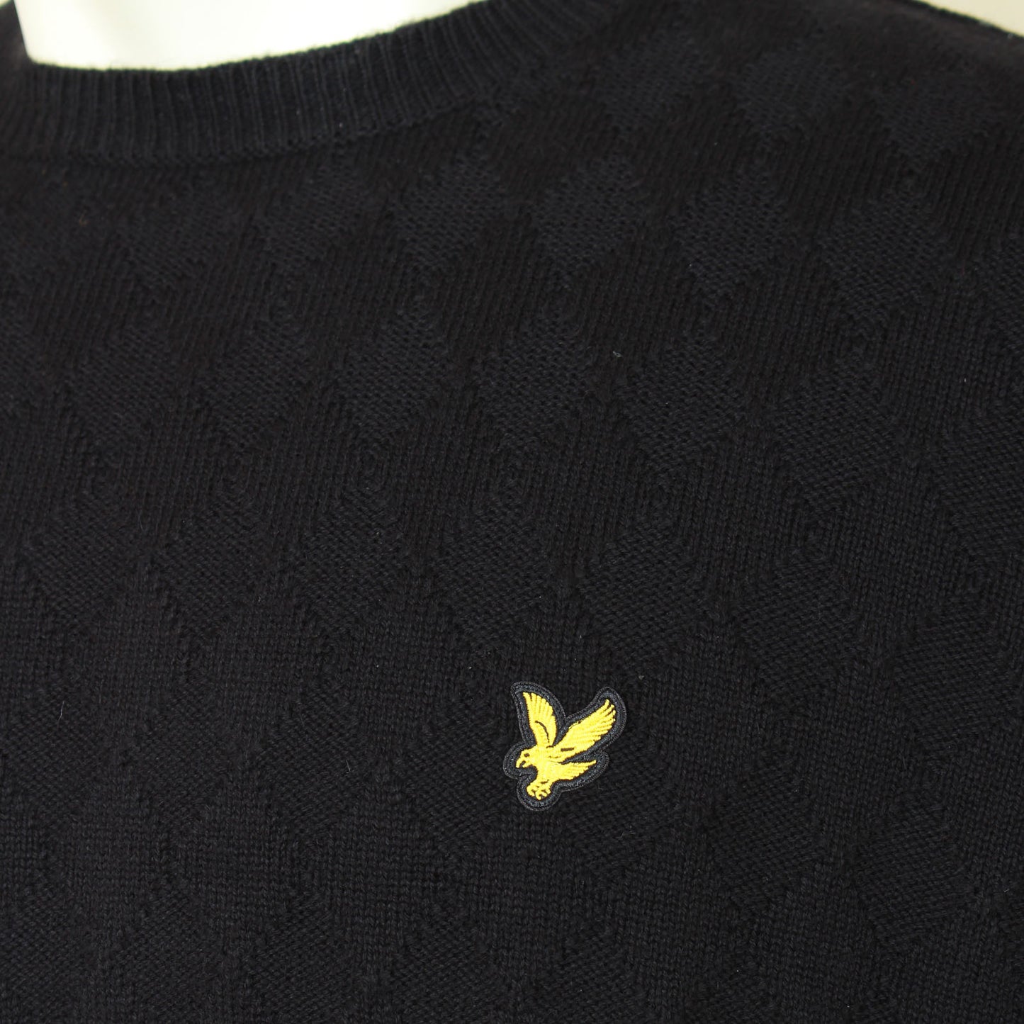 Lyle & Scott Plus Size Kn1719 Argyle Crew Knitwear Jet Black