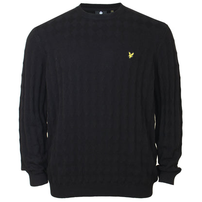 Lyle & Scott Plus Size Kn1719 Argyle Crew Knitwear Jet Black