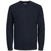 Jack & Jones Plus Size Craig Cable Knit Crew Knitwear Sky Captain