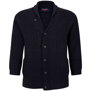 Espionage Plus Size Kw076 V Cable Knit Cardigan Navy