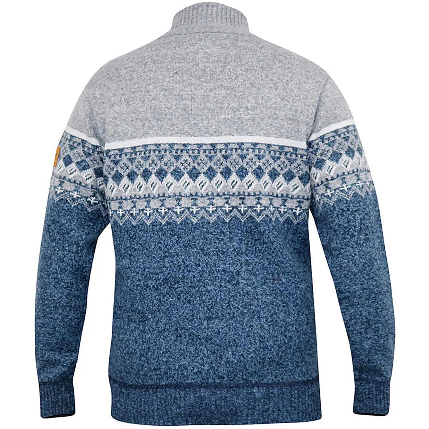 Plus Size Ruddington Fairisle 1/4 Zip Jumper Blue