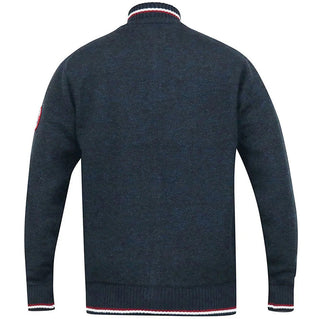 D555 Plus Size Aberdare Knitted Zip Jumper Navy Marl