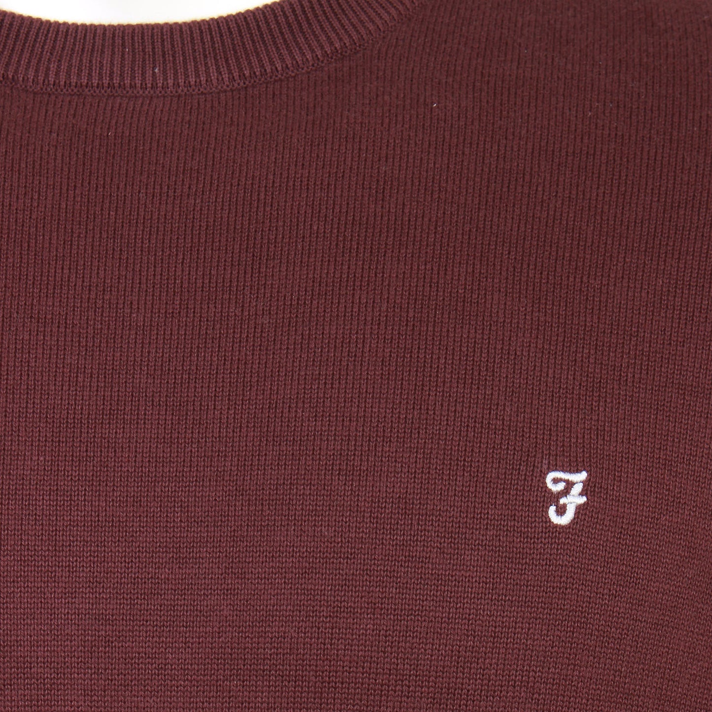 Farah Plus Size Ludlow Crew Jumper Oxblood