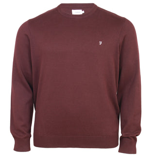 Farah Plus Size Ludlow Crew Jumper Oxblood