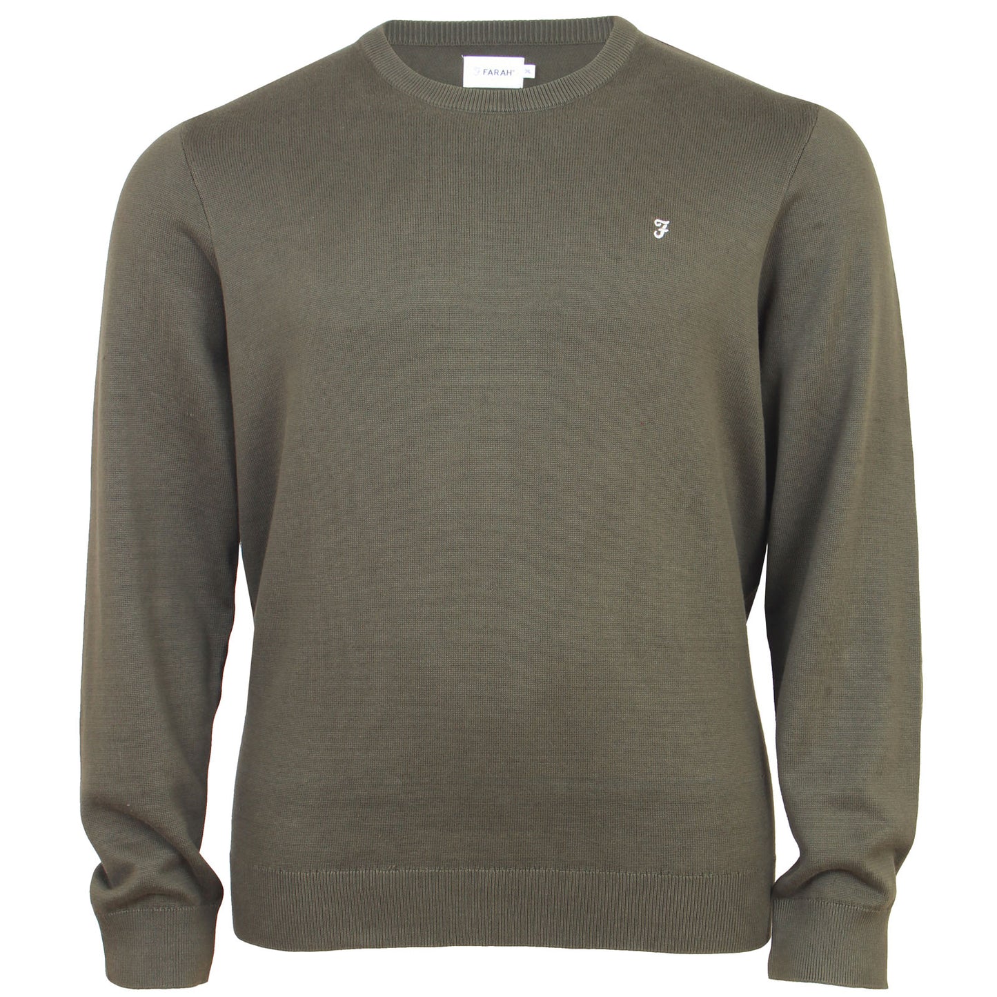 Farah Plus Size Ludlow Crew Jumper Dark Olive