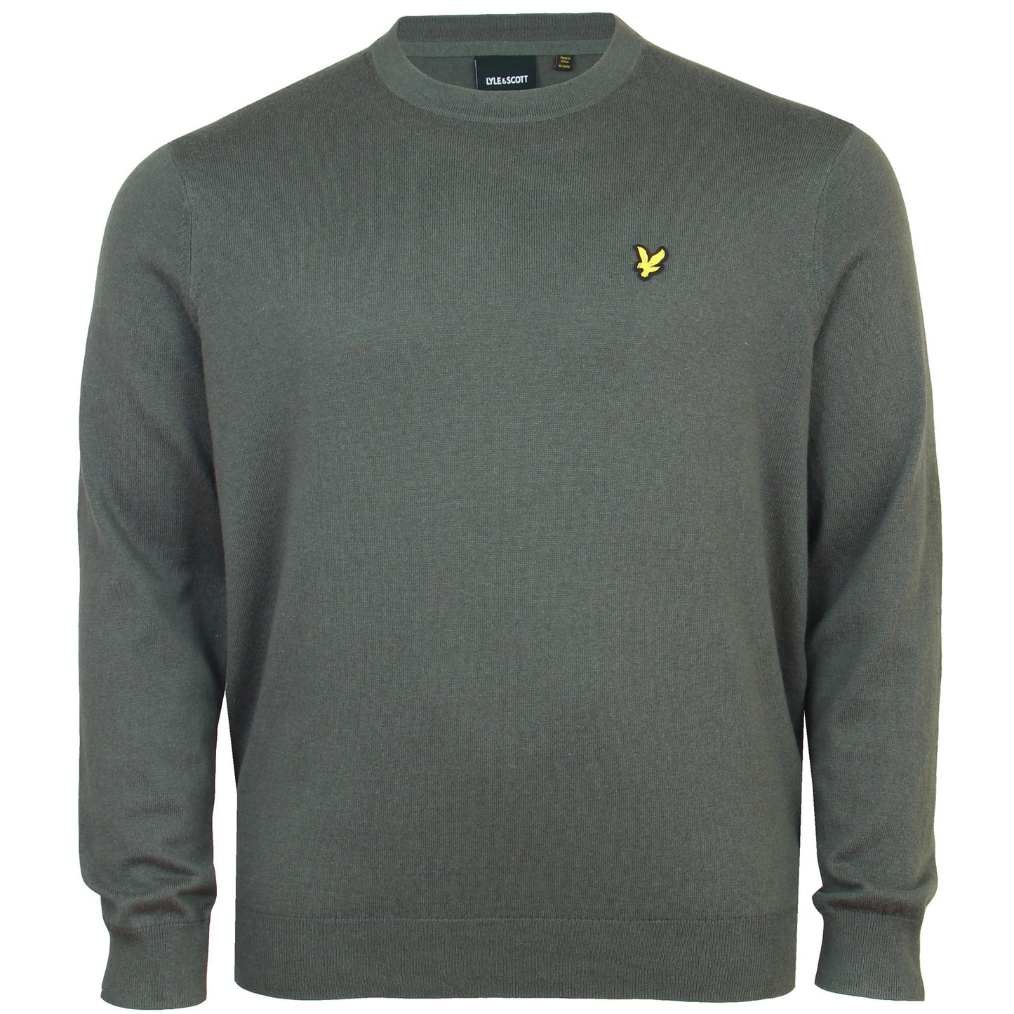 Lyle & Scott Plus Size KN2110 Cotton Merino Crew Neck Jumper Deep Green