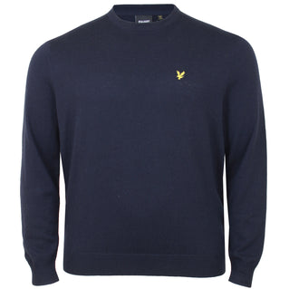 Lyle & Scott Plus Size Cotton Merino Crew Jumper Dark Navy