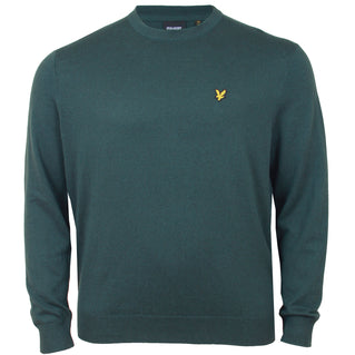 Lyle & Scott Plus Size KN2110 Cotton Merino Crew Neck Jumper Argyle Teal