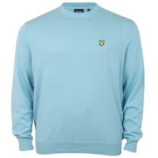 Lyle & Scott Plus Size KN2110 Cotton Merino Crew Neck Jumper Blue Smoke