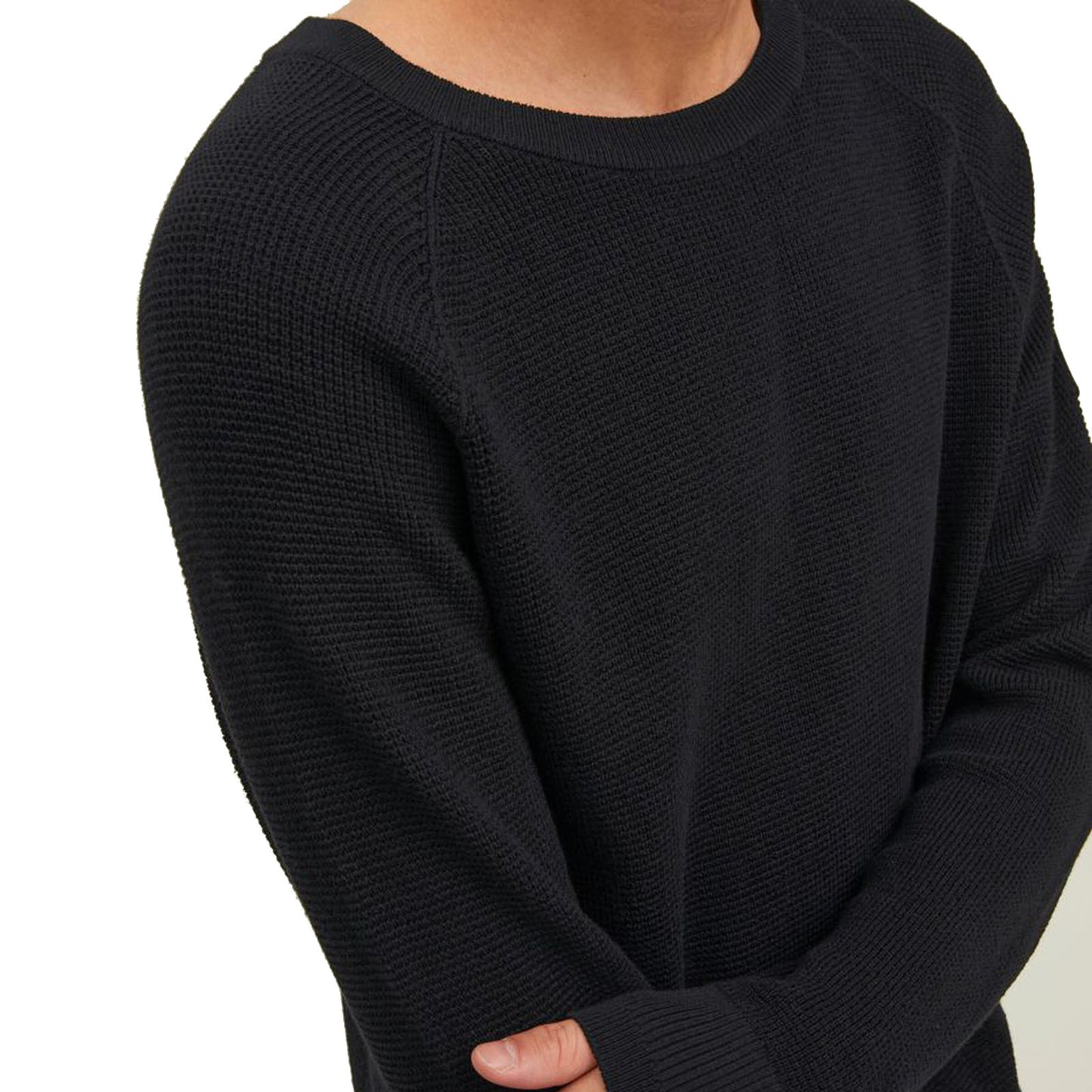 Plus Size  Classic Waffle Knitwear Black