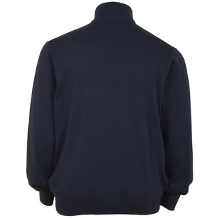 D555 Plus Size Franco Basic Zip Through Sweater Navy