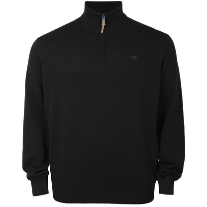 Plus Size Giuseppe Basic Quarter Zip Sweater Black